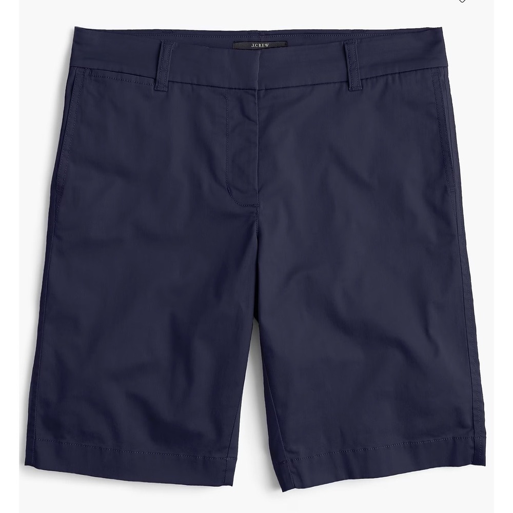 J.Crew Women 9" Chino Shorts Black Stretch‎ Cotton Twill Size 10 NEW